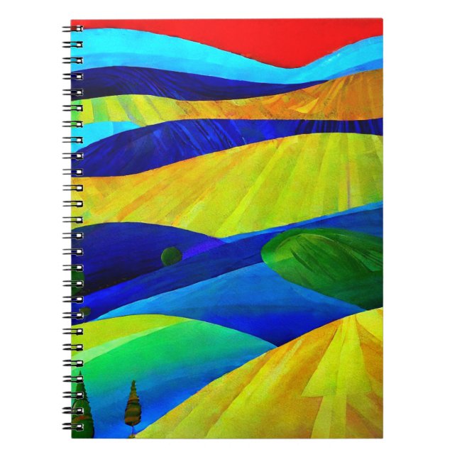 Caderno Espiral Panorama Colinas Rainbow Fantasy (Frente)