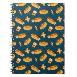 Caderno Espiral Panquecas de Doutor Azul-Marinho