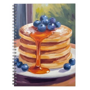 Caderno Espiral Panquecas de Mirtilo Pintura a Óleo