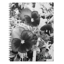 Caderno Espiral Pansy Monocromático Artístico de Foto da Natureza 