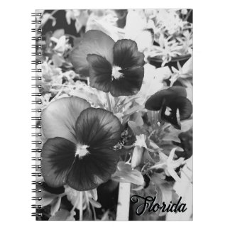 Caderno Espiral Pansy Monocromático Artístico de Foto da Natureza 