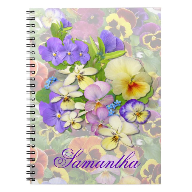 Caderno Espiral Pansy Spray # 3 ~ Nota (Frente)
