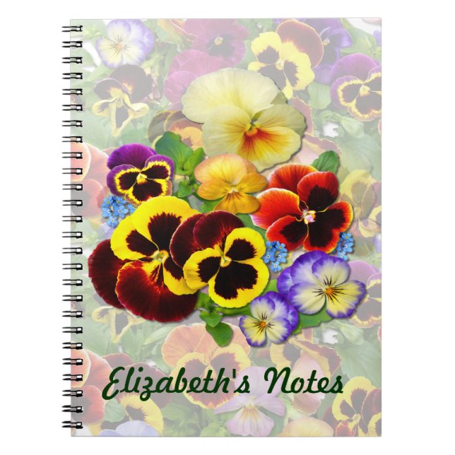 Caderno Espiral Pansy Spray ~ Note Book (Frente)