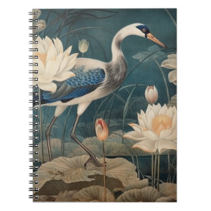 Caderno Espiral Pântano da Meia-Noite & Garça Caminha Botânica