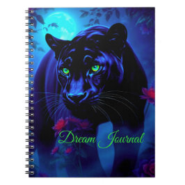 Caderno Espiral Pantera Majestosa no Diário de Sonhos do Jardim