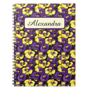 Caderno Espiral Panteras Pequenas Amarelas e Roxas