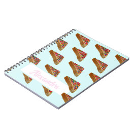 Caderno Espiral Pão Azul Fada Azul de Pastel Moderno Monograma.