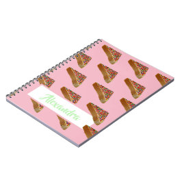Caderno Espiral Pão De Fada Rosa Rosa, Pastel Moderno, Monograma.