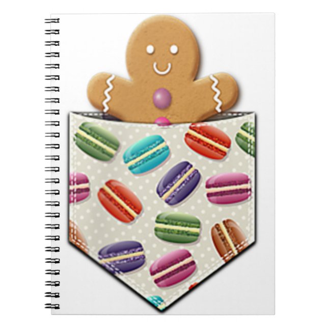 Caderno Espiral Pão de Natal macaroons xmas gingerbre (Frente)