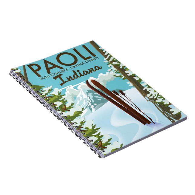 Caderno Espiral Paoli Orange County Indiana Ski poster (Lado Direito)