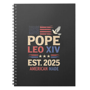 Caderno Espiral Papa Leão XIV. 2025 4th of Julian USA Flag
