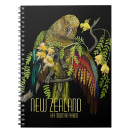 Caderno Espiral Papagaio de Montanha da Nova Zelândia