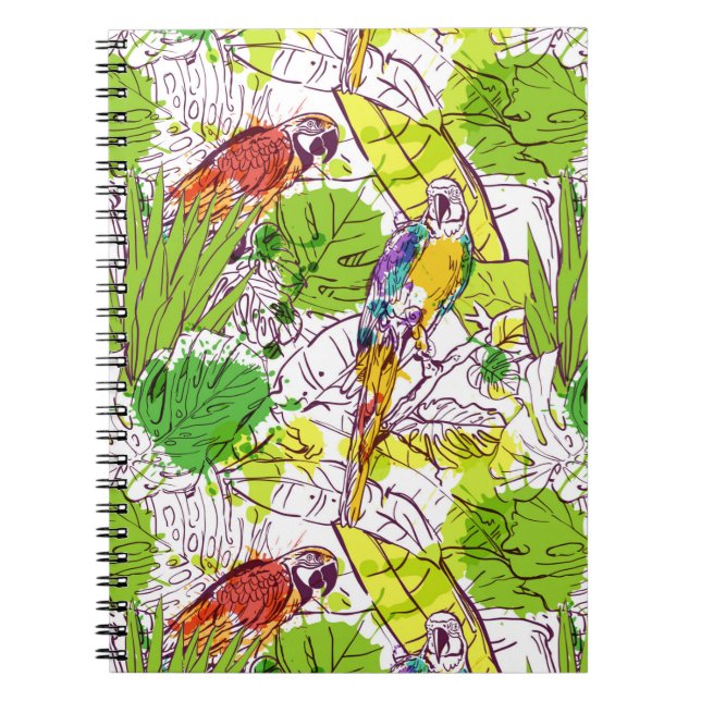 Caderno Espiral Papagaios tropicais (Frente)