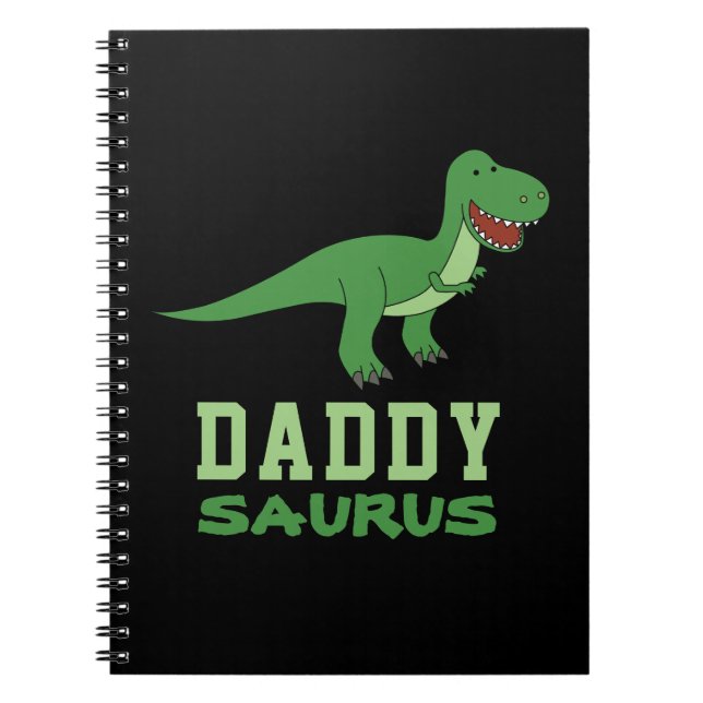 Caderno Espiral Papai Dinossauro T-Rex Dino Papai Dia dos Pais (Frente)
