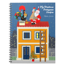 Caderno Espiral Papai Noel encontra o galo português