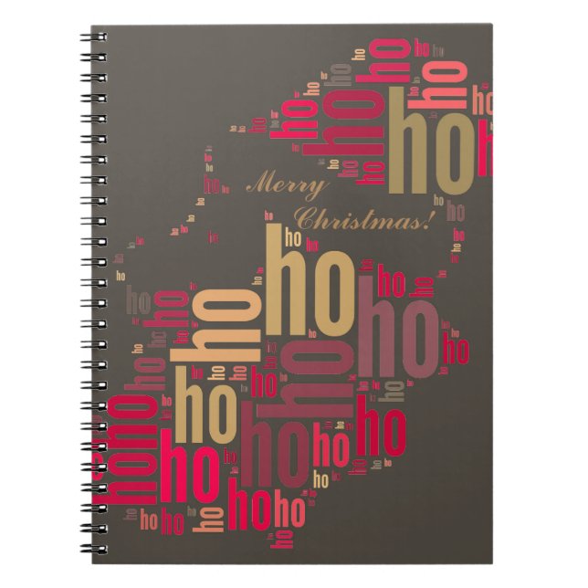 Caderno Espiral Papai Noel falou nuvem Ho Ho Ho Ho (Frente)