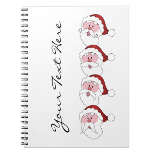 Caderno Espiral Papai noel Mustaches notebook personalizado