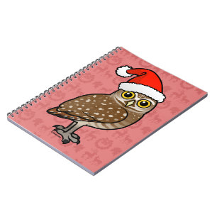 Caderno Espiral Papai noel que Burrowing a coruja