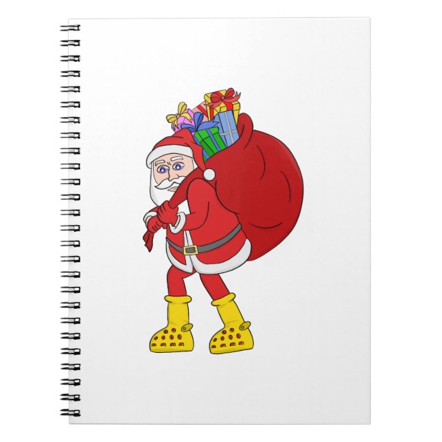 Caderno Espiral Papai Noel Vestindo Big Yellow Boots (Frente)