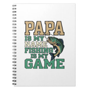 Caderno Espiral Papai Pescar É Meu Jogo Camisa Vintage De Peixe De