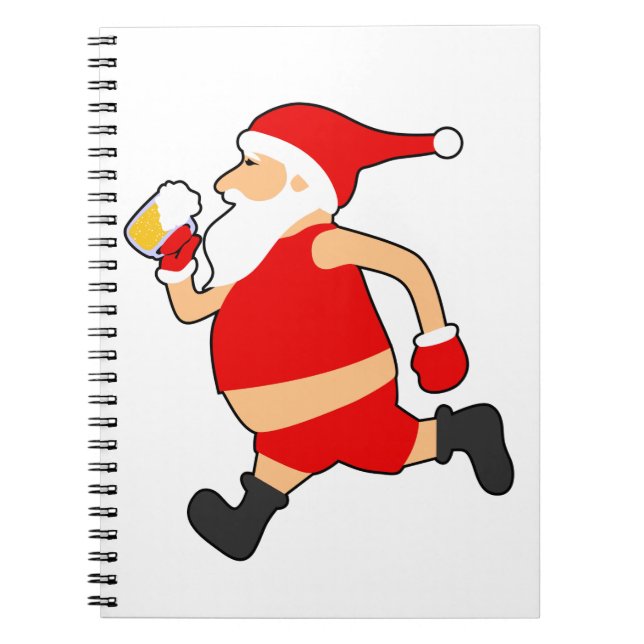 Caderno Espiral papais noeis de cerveja engraçadas natal (Frente)