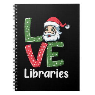 Caderno Espiral Papais noeis de Gota de Bibliotecas LOVE do Xmas