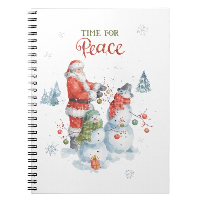 Caderno Espiral Papais noeis de Natal Aquarela (Frente)