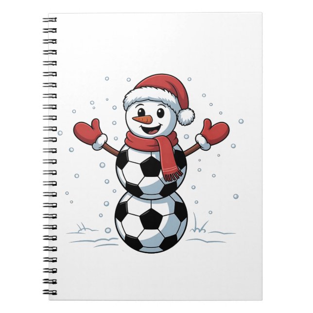 Caderno Espiral Papais noeis de Natal do Snowman Baseball Esporte (Frente)