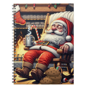 Caderno Espiral Papais noeis dormindo no Natal