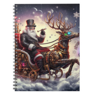 Caderno Espiral Papais noeis/Estaleiro de renas Natal/Inverno