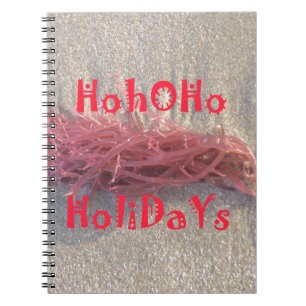 Caderno Espiral Papais noeis HoHo Feliz Natal das cores da praia