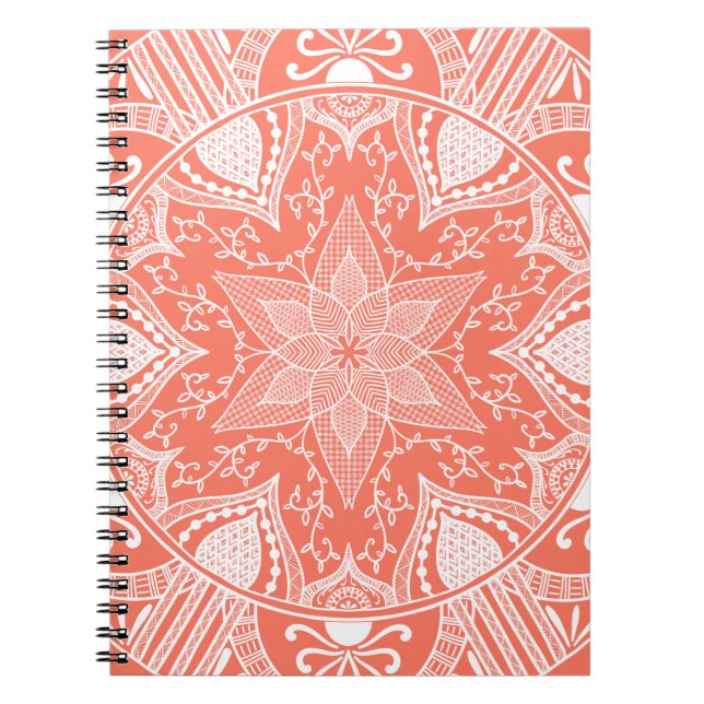 Caderno Espiral Papaya Mandala (Frente)