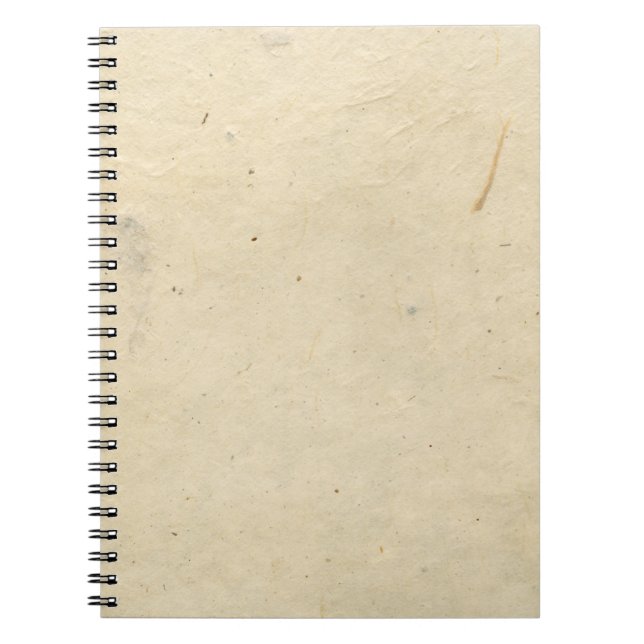 Caderno Espiral Papel branco de cinza feito à mão (Frente)