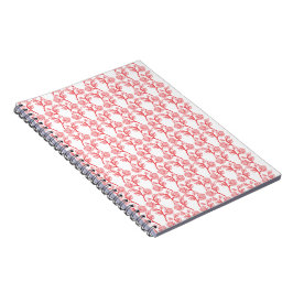 Caderno Espiral Papel de embrulho vermelho e rosa com repetição