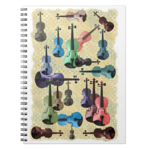 Caderno Espiral Papel de parede colorido do violino