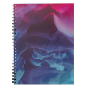 Caderno Espiral Papel de parede digital azul, vermelho e preto