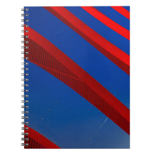 Caderno Espiral Papel de parede digital vermelho e azul