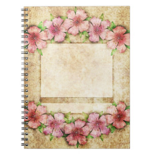 Caderno Espiral Papel de parede floral antigo