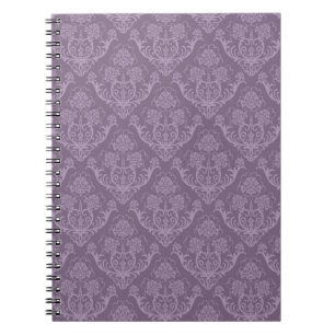 Caderno Espiral Papel de parede floral roxo