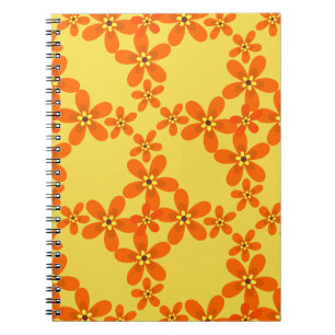 Caderno Espiral papel de parede retrô laranja 1970