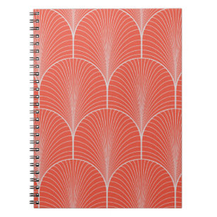 Caderno Espiral Papel de parede sem costura vermelho e cinza