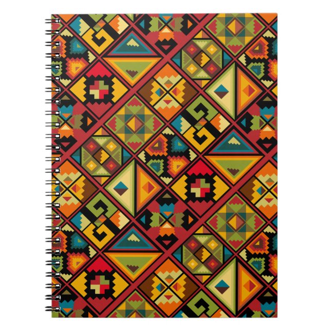 Caderno Espiral Papel digital africano (Frente)