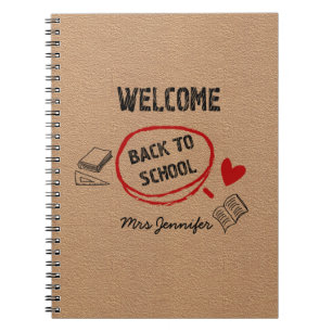 Caderno Espiral Papel Kraft Escrito Em Mão Moderna E Escrito