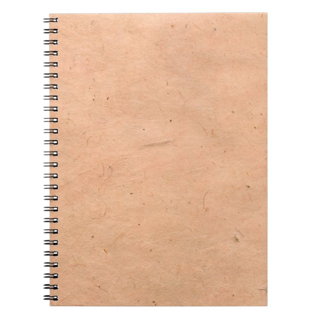 Caderno Espiral Papel marrom rosa feito à mão (Frente)