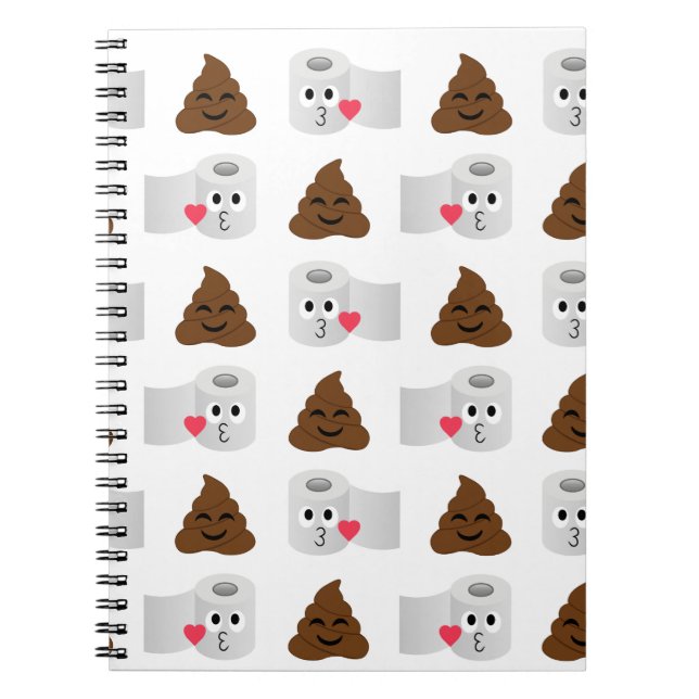 Caderno Espiral papel para cocô emoji e papel higiênico (Frente)