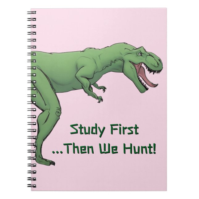 Caderno Espiral Papel para Notebook Espiral na Escola T-Rex Dinoss (Frente)