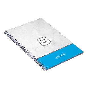 Caderno Espiral Papelaria Esbelta e Elegante Mármore Branco
