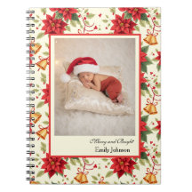 Papelaria Floral de Natal Retro Personalizada