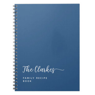 Caderno Espiral Papelaria Minimalista Azul Marinho para Família