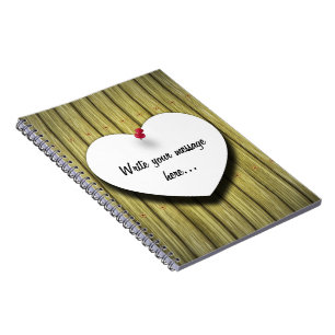 Caderno Espiral Paper Heart Handwritten Script Rustic